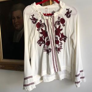 Free People embroidered top size XS
